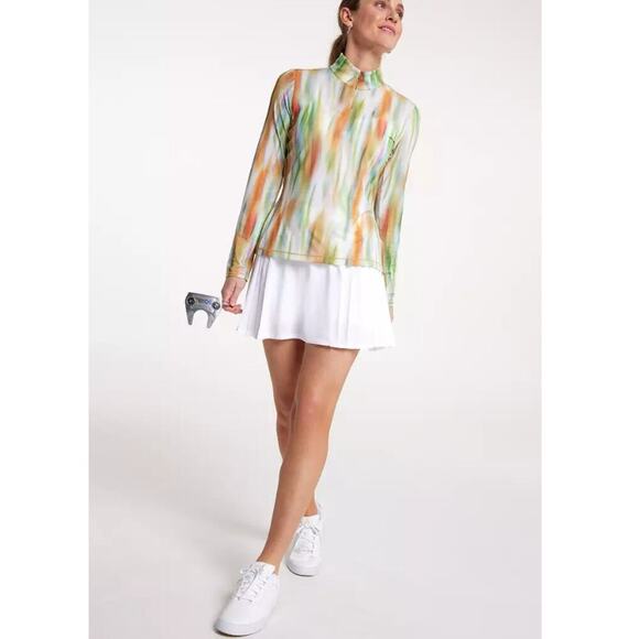 CALIA Women's Filtered Flora Multi Tissue Texture 1/4 Zip Golf Pullover Size L - Picture 3 of 7